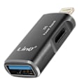 Miniatyrbillede 1 af 5: Adapter OTG USB og USB C til Apple Lightning LinQ Sort Svart