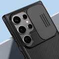 Miniatyrbillede 3 af 6: Nillkin hårdt etui til Samsung S24 Ultra - Stødsikkert forstærkede hjørner - Skydekameracover - Sort Svart