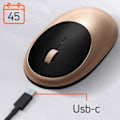 Miniatyrbild 4 av 5: Bluetooth-mus Ergonomisk design Uppladdningsbar USB-C M1 Satechi Gold Gul