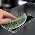 Pikkukuva 3 / 4: Kotelo ja suojakalvo - Apple - iPhone XR - Läpinäkyvä silikoni - Karkaistu lasi - Pehmeä transparent