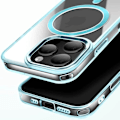 Miniatyrbillede 2 af 6: MagSafe cover til iPhone 16 Pro Max med blåt krystal bagpanel Blå