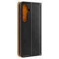 Miniatyrbillede 1 af 6: Samsung Galaxy S24 Plus sort ægte læder pungcover - AVIZAR - Flap - Integrerede kortholdere Svart