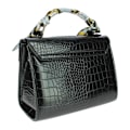 Miniatyrbillede 3 af 4: Chic Elegant Crocodile Print Håndtaske - Gallantry Paris - The Exotic Black Svart
