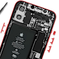 Pikkukuva 4 / 4: Power-, äänenvoimakkuus- ja äänettömyysnappi iPhone 12:lle ja 12 Pro:lle Punainen Röd
