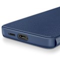Miniatyrbillede 4 af 6: Etui i læder til Galaxy S25 og S24 med vinduesvisning og kortholder i natblå Blå