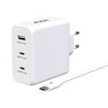 Miniatyrbild 1 av 5: Laddare Sektor 130W 2 USB-C 100W + 1 USB 30W USB-C-kabel 100W Akashi Vit