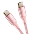 Miniatyrbillede 2 af 5: USB-C til USB-C Kabel, Flettet Design, Anti-knude, Swissten, Rosa Rosa