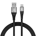 Pikkukuva 1 / 5: USB-USB-C-kaapeli 3A Lataussynkronointi Nylon punottu 1,2 m Blue Star Musta Svart