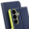 Miniatyrbild 4 av 5: Fodral för Samsung Galaxy S25 Plus Klapp Plånbok Fancy Mörkblå Blå