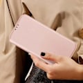 Pikkukuva 4 / 5: Kotelo Samsung Galaxy A35 5G Flip Card -kotelolle ja videotuki vaaleanpunaiselle samppanjalle Rosa