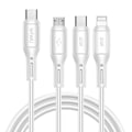 Pikkukuva 1 / 5: 3-in-1 USB-C, Micro USB ja Lightning Nopeaa latausta 60W 1m wiwu Valkoinen