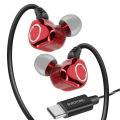 Miniatyrbild 2 av 6: Sporthörlurar - BOROFONE - USB-C - Extra Bass - Svettsäker - In-ear Röd