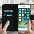 Miniatyrbillede 3 af 4: Housse iPhone 7/8 - AVIZAR - Etui Clapet - Sort - Video Støtte - Kortholder svart