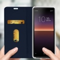 Miniatyrbillede 4 af 4: Hus - Sony - Xperia 10 II - Øko-læder - Videostativ - Kortlomme - Mørkeblå Midnattsblå