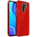 Pikkukuva 2 / 4: Suojakuori - AVIZAR - Xiaomi Redmi 9 - Puoli-jousto - Kimalteleva - Punainen Röd
