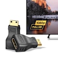 Miniatyrbillede 4 af 5: HDMI Han til Mini HDMI Hun Videoadapter Full HD 1080p Akyga Sort