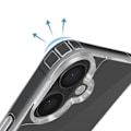 Pikkukuva 3 / 5: iPhone 16 Plus - Iskunkestävä Silikoni Kuori, Läpinäkyvä Punottu Kaapeli Transparent