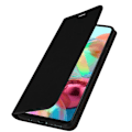 Miniatyrbild 2 av 4: Fodral för Samsung Galaxy A51 - Äkta Läder - Svart - Kortfack - Videostöd - Mjuk Svart