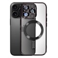 Miniatyrbillede 1 af 6: Coque MagSafe til iPhone 16 Pro Max Silikone Kontur Krom Sort Svart