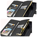 Miniatyrbillede 4 af 6: Etui til Samsung Galaxy S24 Ultra - AVIZAR - Sort pung - Halvstivt - Syntetisk - Blandet Svart