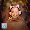 Miniatyrbillede 4 af 4: Bluetooth-hovedtelefoner - AVIZAR - Katteører - Let animation - 12 timers batterilevetid - Blandet Rosa