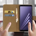 Miniatyrbild 3 av 4: Plånboksfodral - AVIZAR - Galaxy A8 2018 - Äkta läder - Stativfunktion - Svart svart