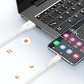 Miniatyrbild 3 av 6: USB-kabel till USB C Snabbladdning 5A Synkronisering Längd 1.2m LinQ Vit Vit