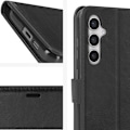 Miniatyrbillede 4 af 5: Taske til Samsung S24 tegnebogsstativ funktion med håndledsrem Mayaxess Sort Svart