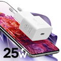 Miniatyrbillede 4 af 5: 25W GaN USB-C netoplader, officielt Samsung produkt, Hvid Vit