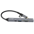 Miniatyrbild 2 av 5: USB-C och Lightning OTG Hub 1x USB-C-port + 2x USB + SD / TF-kort LinQ Black