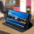 Miniatyrbild 4 av 4: Hölster - AVIZAR - Moto G7 Power - Ekologiskt läder - Stöd funktion - Svart Svart