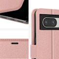 Miniatyrbillede 4 af 5: Etui til Google Pixel 8 Wallet Stand Funktion med håndledsrem Mayaxess Pink Champagne