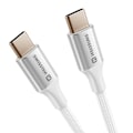 Miniatyrbild 2 av 5: USB-C till USB-C Kabel Design Flätad Anti-nod Swissten Vit Vit