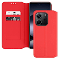 Pikkukuva 1 / 5: Xiaomi Redmi Note 14 4G:n punainen lompakkokotelo, jossa on korttipidike ja videotuki Röd