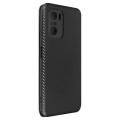 Miniatyrbillede 2 af 4: Hoesje - Xiaomi - Poco F3 - Øko-læder - Kulstofeffekt - Blød - Inklusiv håndledsstrop Svart
