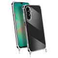 Pikkukuva 1 / 5: Samsung Galaxy A26:n silikoninen iskunvakaaja kuori, jossa on läpinäkyvä punottu nauha Vit