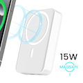 Pikkukuva 3 / 5: MagSafe 10000mAh Ulkoinen akku – USB-C 20W -portti ja taitettava tuki Bwoo Valkoinen Vit