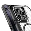 Pikkukuva 3 / 5: iPhone 16 Pro Max MagSafe Suojakuori Hiilikuitu Vahvistettu Iskunkestävä Musta Svart