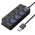 Miniatyrbillede 1 af 4: USB til USB 3.0 Hub - 3x USB 2.0 Dataoverførsel 5 Gb-s LinQ Sort
