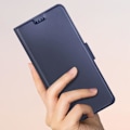 Miniatyrbillede 4 af 6: Etui til Samsung Galaxy A25 5G - AVIZAR - Slankt midnatsblåt design - Kortholder og videounderstøttelse Blå