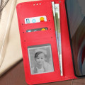 Pikkukuva 3 / 6: Kotelo Oppo A38 Vintage Design Flip Wallet Video Support Red