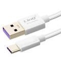 Miniatyrbild 1 av 4: Kabel USB till USB typ C Charge and Synchro SuperCharge 5A 1m LinQ Vit