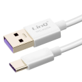 Miniatyrbillede 1 af 4: USB til USB Type C-kabel Oplad og synkroniser SuperCharge 5A 1m LinQ Hvid