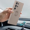 Miniatyrbild 4 av 6: Fodral till Samsung Galaxy S24 Ultra - AVIZAR - Flexibelt silikon - Ringstöd - Grå Grå