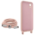 Miniatyrbillede 2 af 5: AVIZAR Taske til Apple iPhone XR - Halvstiv - Halsrem 80cm - Pink rosa