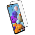 Miniatyrbillede 1 af 4: Galaxy A21s Skærmfilm Hærdet Glas 9H Anti-Fingerprint - Transparent Black Contour Black Transparent