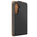 Miniatyrbillede 2 af 6: AVIZAR Vertical Flip Case til Samsung Galaxy S24 - Sort - Halvstiv skal - Kortopbevaring Svart