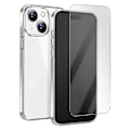 Pikkukuva 1 / 4: iPhone 15 Suojapakkaus TPU Pehmeä Kuori ja 7H Lasi Moxie Läpinäkyvä Vit