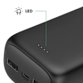 Miniatyrbillede 5 af 5: Eksternbatteri 30000 mAh 2x USB-porte og 1x USB-C 18W Kompakt Akashi Sort Svart
