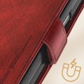 Miniatyrbillede 4 af 4: Cover til Samsung Galaxy Z Fold 5 - Vintage - Syntetisk læder - Anti RFID - Klap - Rød Röd
